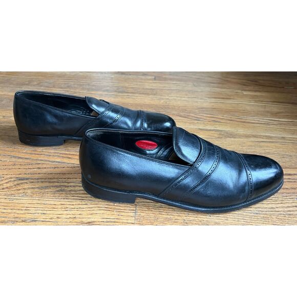 Poulsen Skone & Co Black Leather Slip On Oxford Shoes   Mens Size 10.5 main image 7